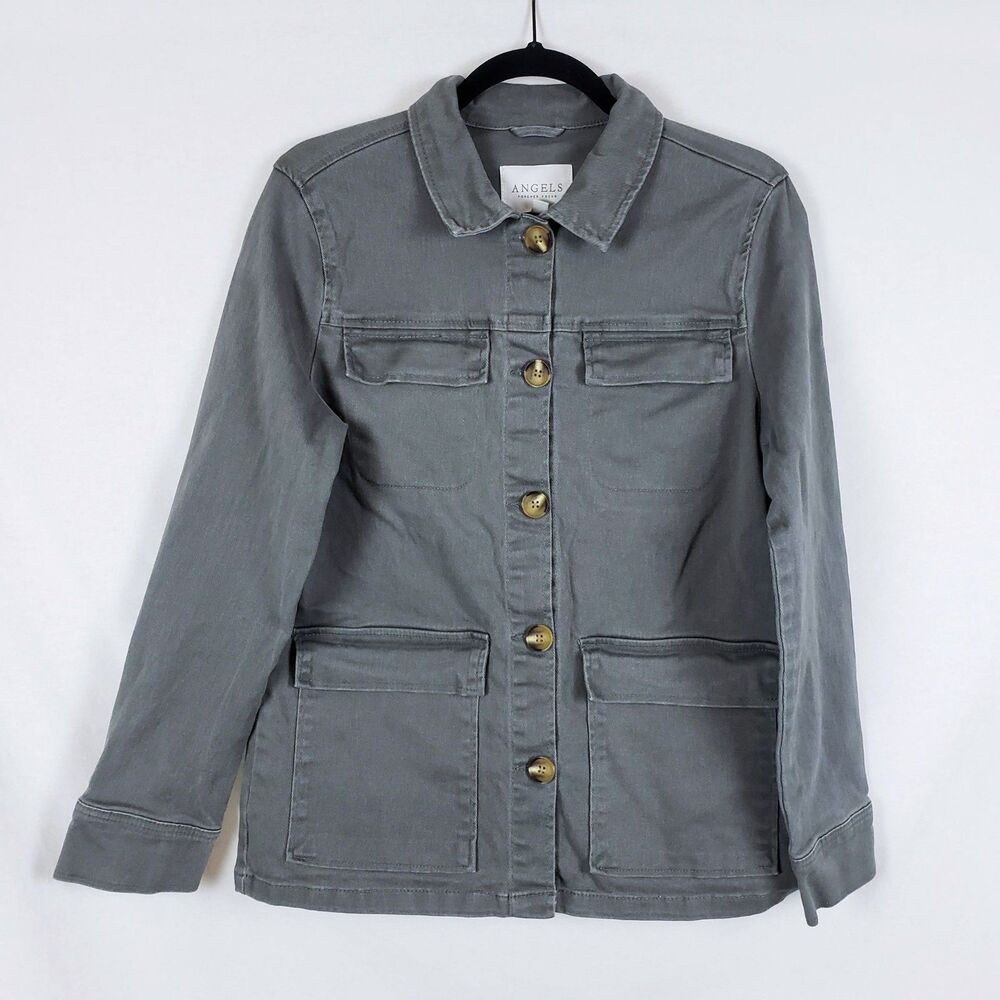 Angels Forever Young Workwear Chore Coat Womens S Gray Utility Outdoors